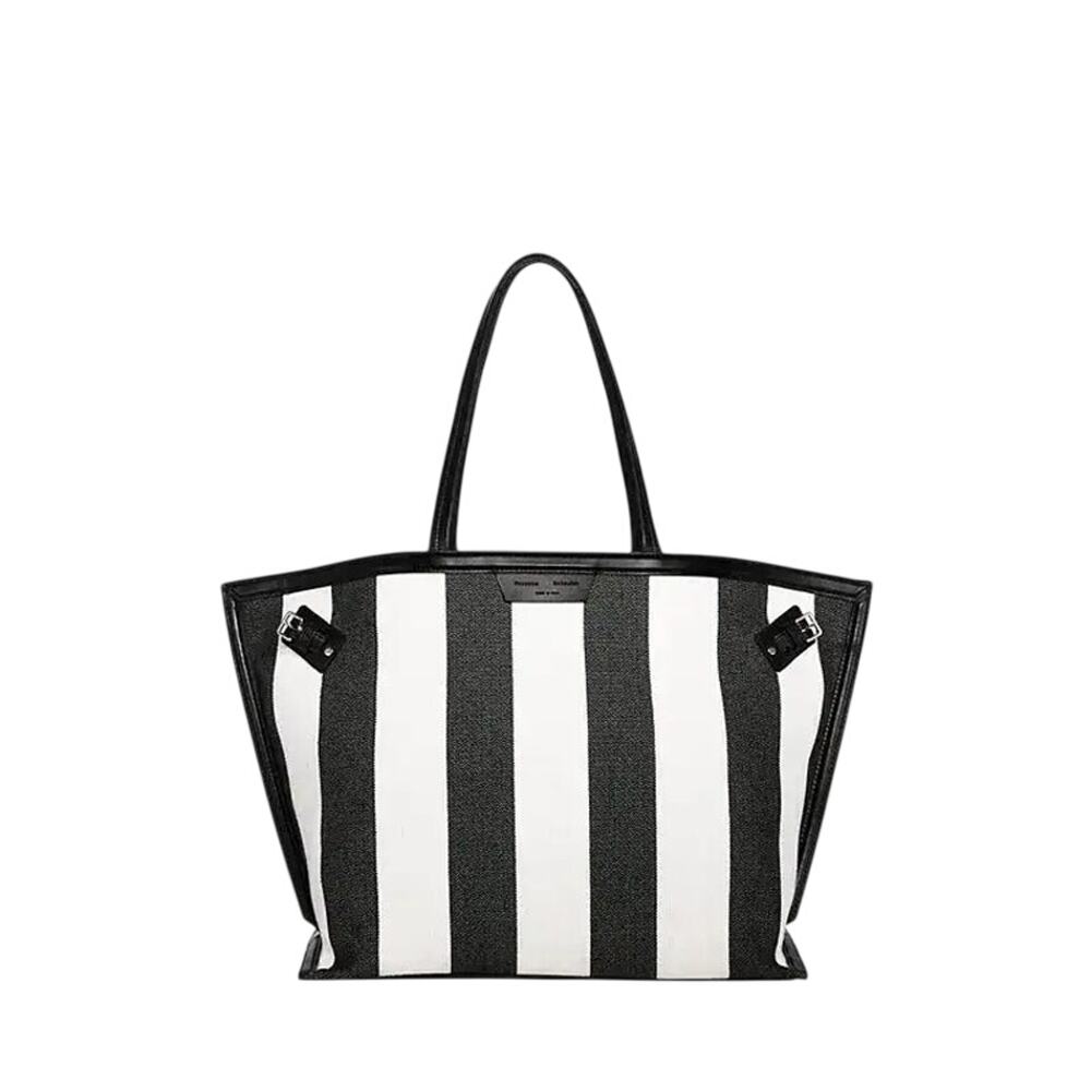 Proenza Schouler NWT Days Carryall in Black/White Striped Canvas w/Leather Trim